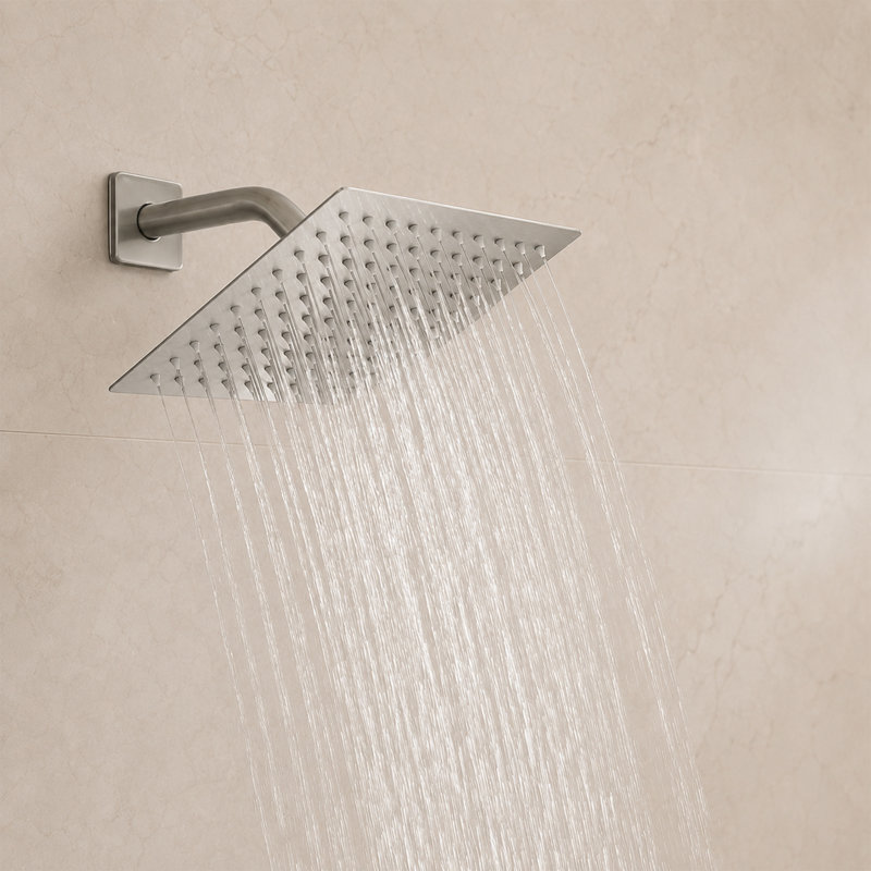 12 in. Square Shower System with Tub Spout (Valve Included), Brushed Nickel