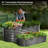 Gray Metal Oval Raised Garden Bed Planter Box For Planting Vegetables Flowers Herb (72 In. L X 36 In. W X 30 In. H)-856566013