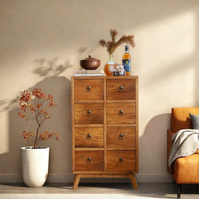 Console de rangement à huit tiroirs
