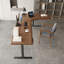 Bureau en bois massif en forme de L brun noisette + réglable en L noir + acier au carbone-826409527-826409524