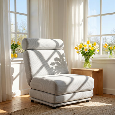 Canapé-lit simple pliable en lin H 34 po x l 28 po x H 35 po HaoDian