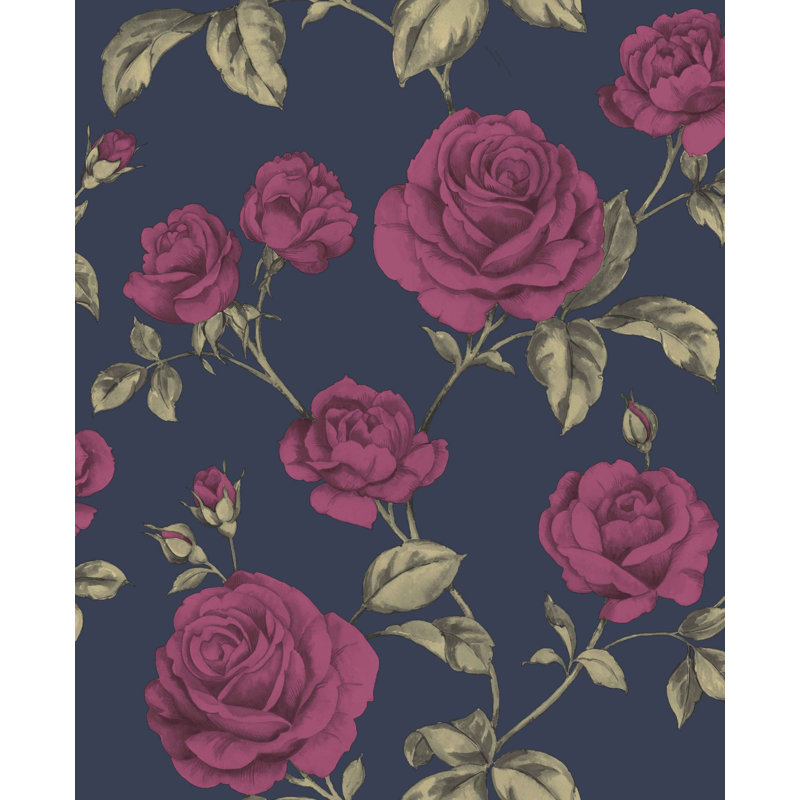 Boutique Countess Damask Wallpaper, Navy