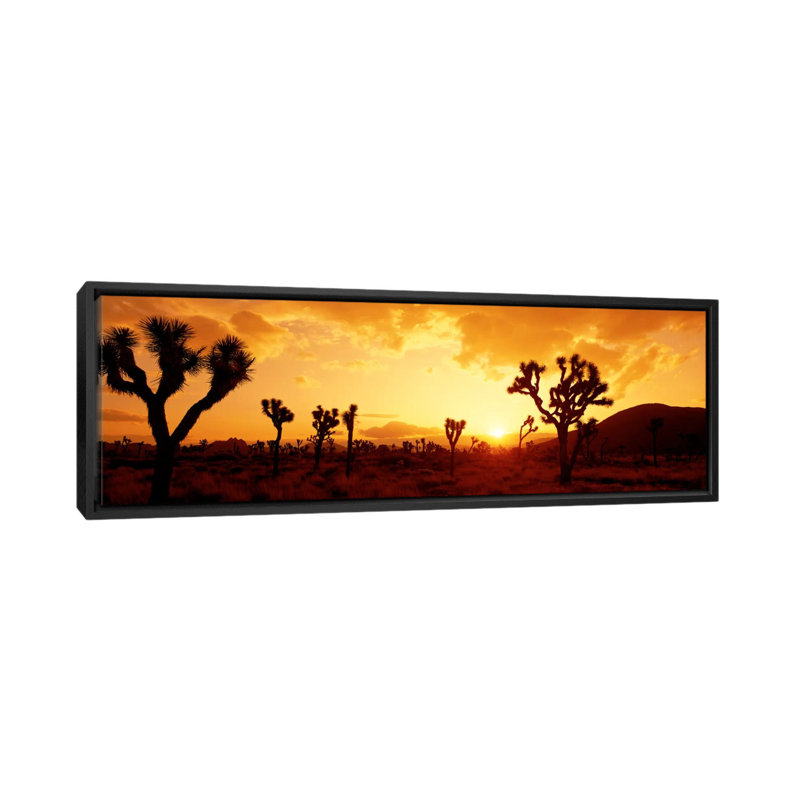 Coucher de soleil, Joshua Tree Park, Californie - Reproduction giclée sur toile panoramique, H 12 po x l 36 po x P 1,5 po