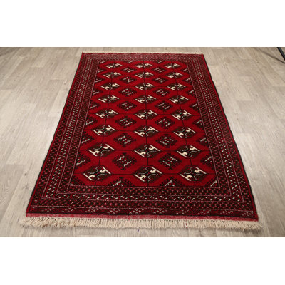 One-of-a-Kind 4'4" X 6'1" New Age Wool Area Rug in Red