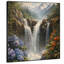Très grand imprimé sur toile - Cascade majestueuse avec forêt luxuriante et fleurs sauvages pour le salon - «Assemblage requis du cadre (cadre non fini)»-124792098