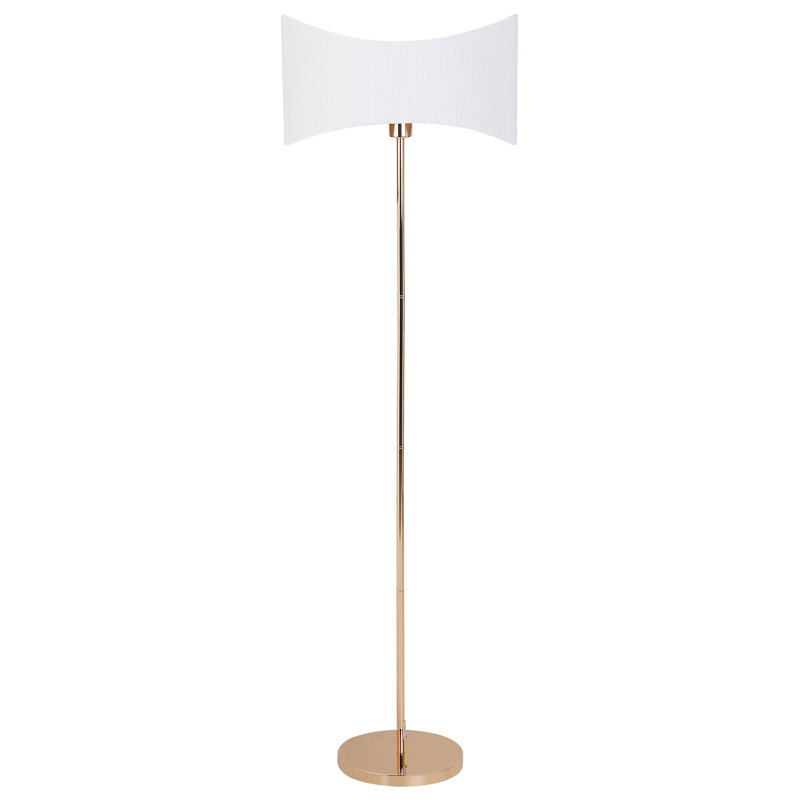 Ahile Floor Lamp, Polished, Gold/White