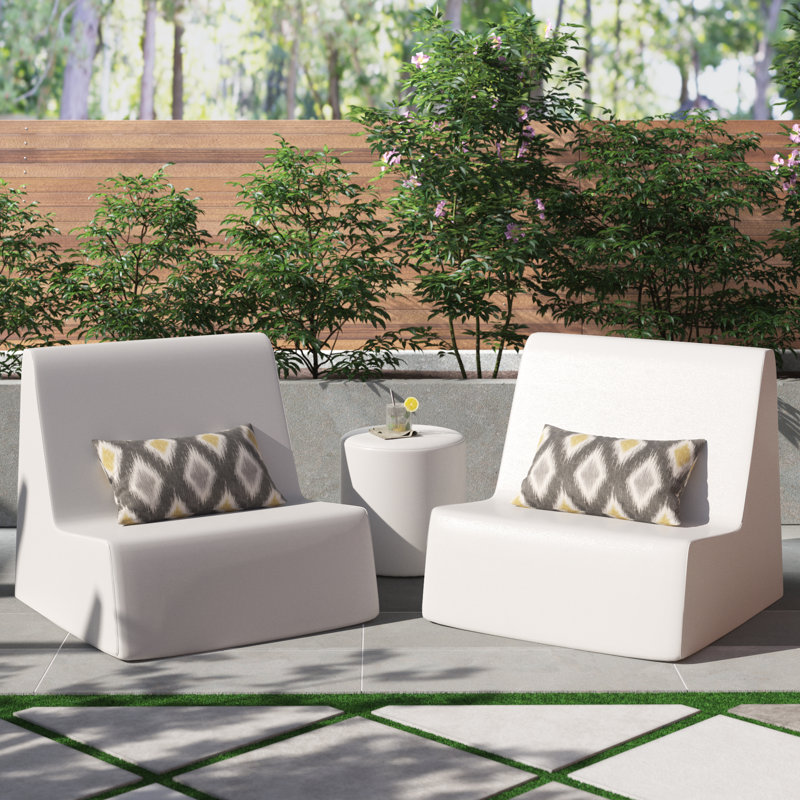 Check 2 - Person Patio Conversation Set, Chill White