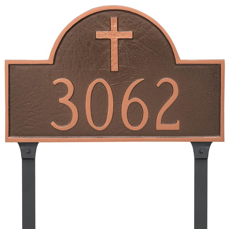 Enseigne d’adresse pour pelouse sur 1 ligne, Noir / argent