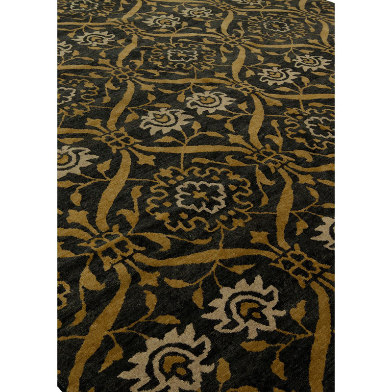 Hessie Wool Damask Indoor Rug, Rectangle 10' x 14'