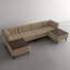 6 Seater Corduroy Sectional-202249683