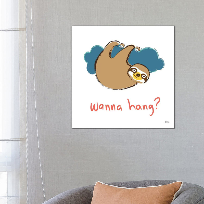 Colourful Sloth II V2 by Melissa Averinos - Wrapped Canvas Print, 45.72 cm H x 45.72 cm W x 1.91 cm D