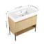 Meuble-lavabo élégant avec lavabo en résine et structure en bois multi-couches