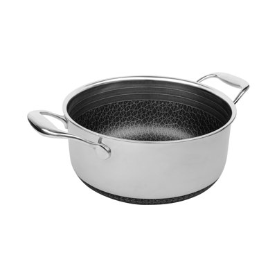 Livwell DiamondClad 4 Piece Hybrid Nonstick Stainless Steel Stock Pot Cookware Set with Tempered Glass Lids - PFOA Free, Dishwasher Safe, Oven Safe