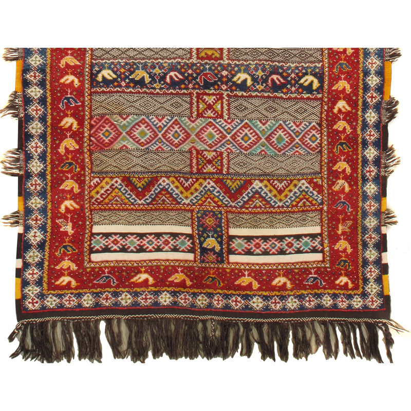 Vintage One-of-a-Kind 4'9" X 9'3" 1950s Wool Area Rug in