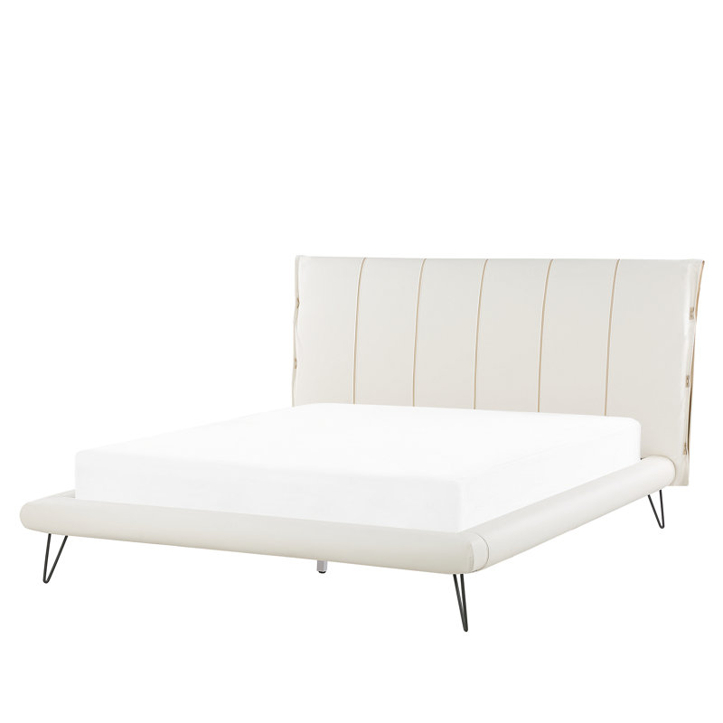 Margie Upholstered Bed, European Kingsize (160 x 200 cm), White