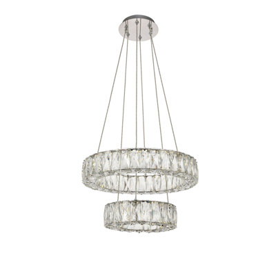 Steveson 2-Light Crystal Oval LED Chandelier