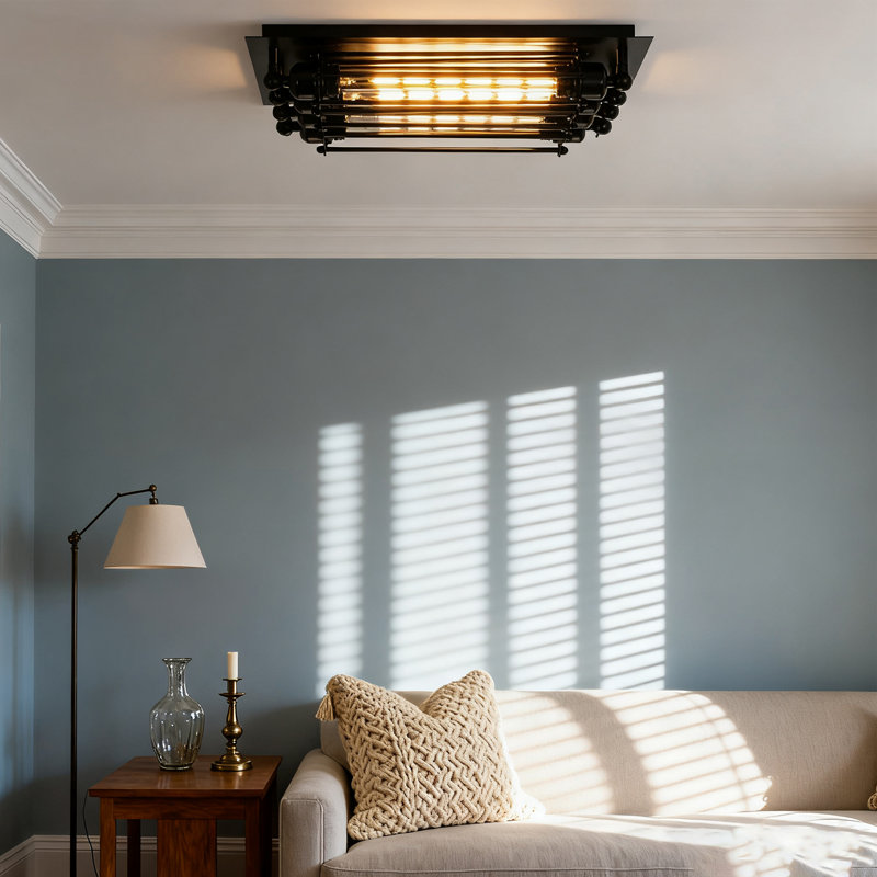 Retro 4-Light Ceiling Light, Industrial Chandelier