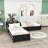 Divyanshi Twin Size L-shaped Platform Bed with Trundle and Drawers-1115803469