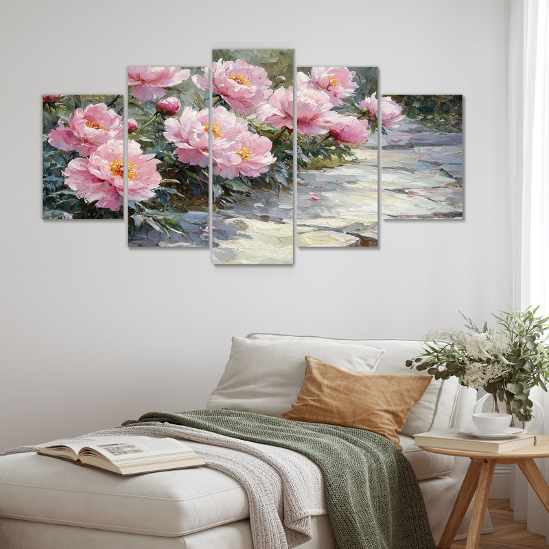 Pivoines le long du jardin Pth II - le long de l'art mural - décoration murale traditionnelle diamant