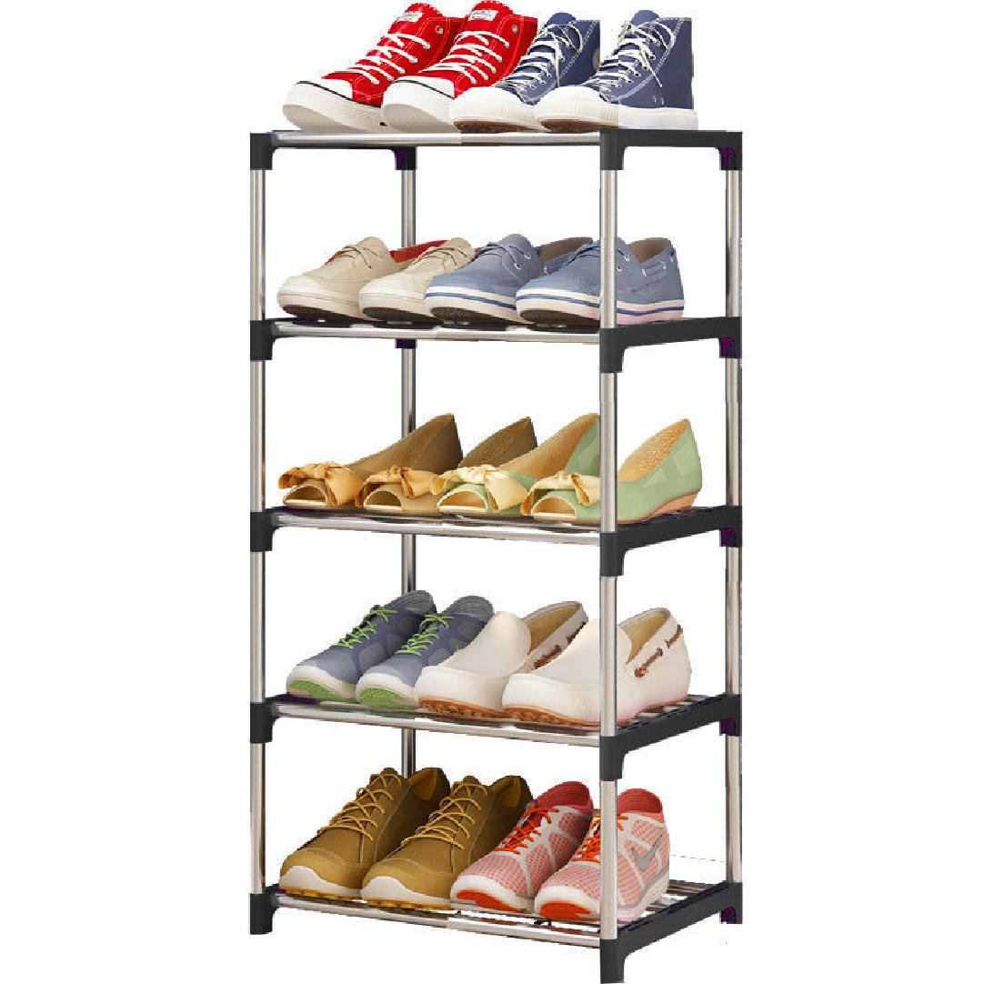 Shoe Rack Household Finishing Appliance Large Capacity Shoe Rack Doorway Simple Steel Pipe Multi-Layer Multi-Purpose Plastic Rebrilliant