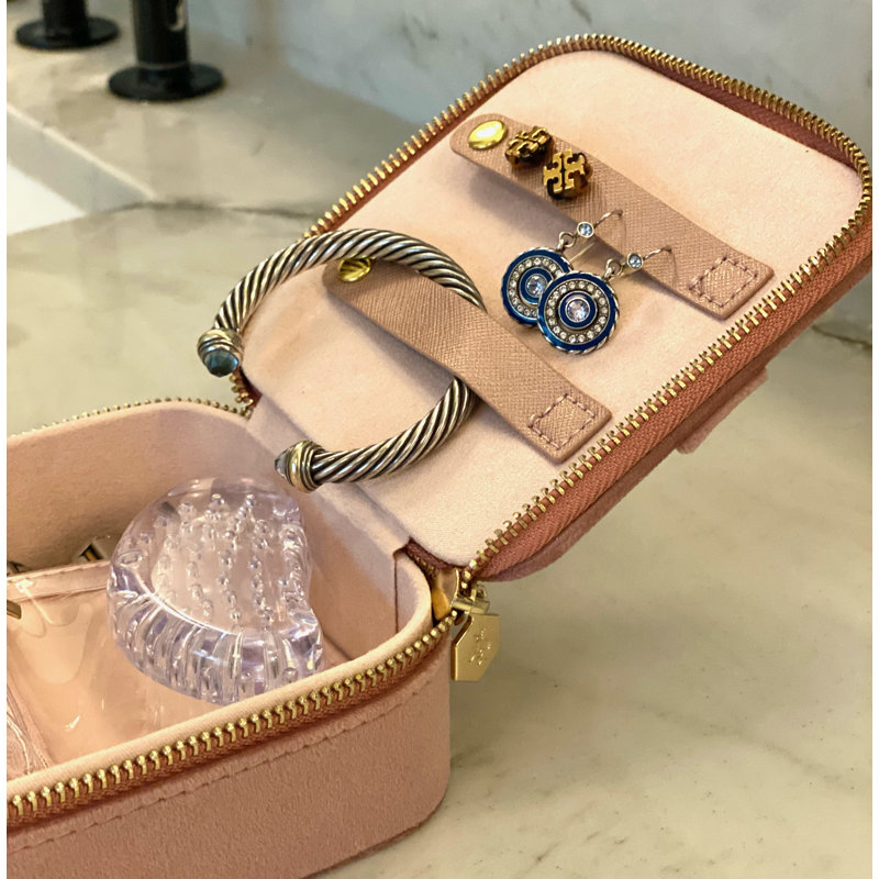 Deavian Fabric 3 Compartment Travel Case, Pink