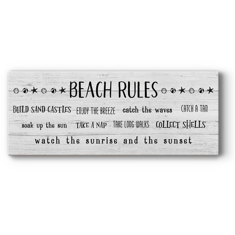 Rules of the Beach-Gallery, toile tendue, H 24 po x l 60 po x P 1,5 po