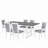 7-Piece Updated 76.9Inch Extendable Trestle Dining Table Set With Removable Leaf