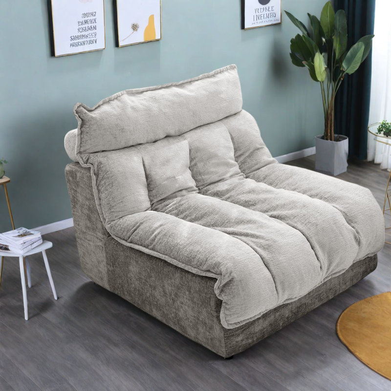 Canapés d'angle Cloud Comfort Compression, chenille grise, salon moderne, Gris