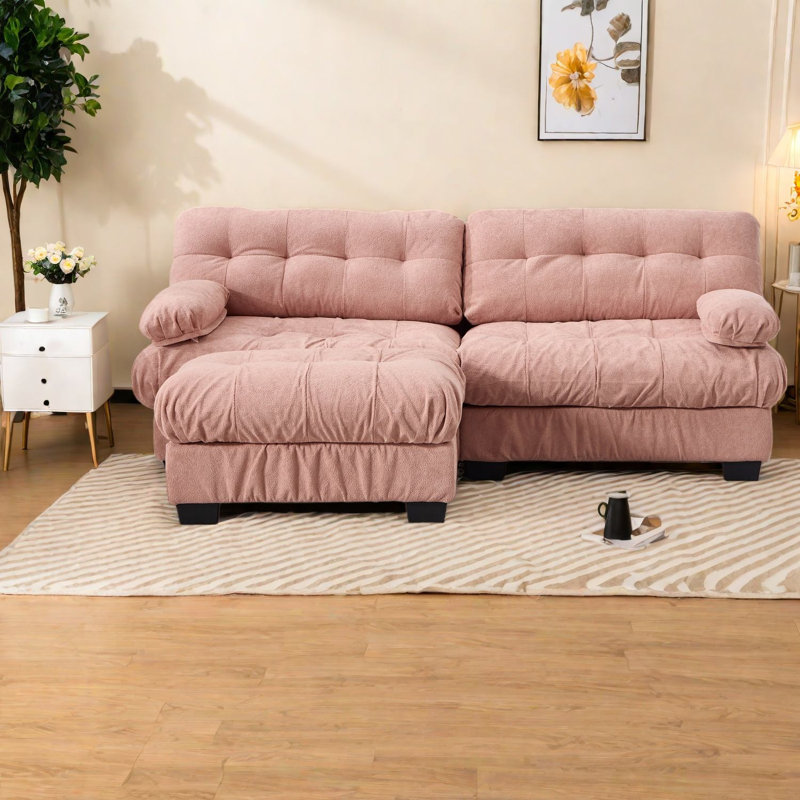 Deep Seat Sectionals, Wood Frame Modern L Shaped Sofa For Home