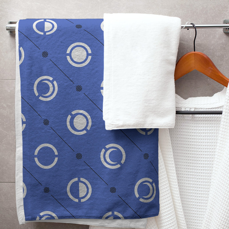 Serviette de bain Classic, Indigo / bleu marine / gris