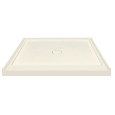 Transolid 36-in x 36-in Cast Solid Surface Shower Base with Concealed Center Drain