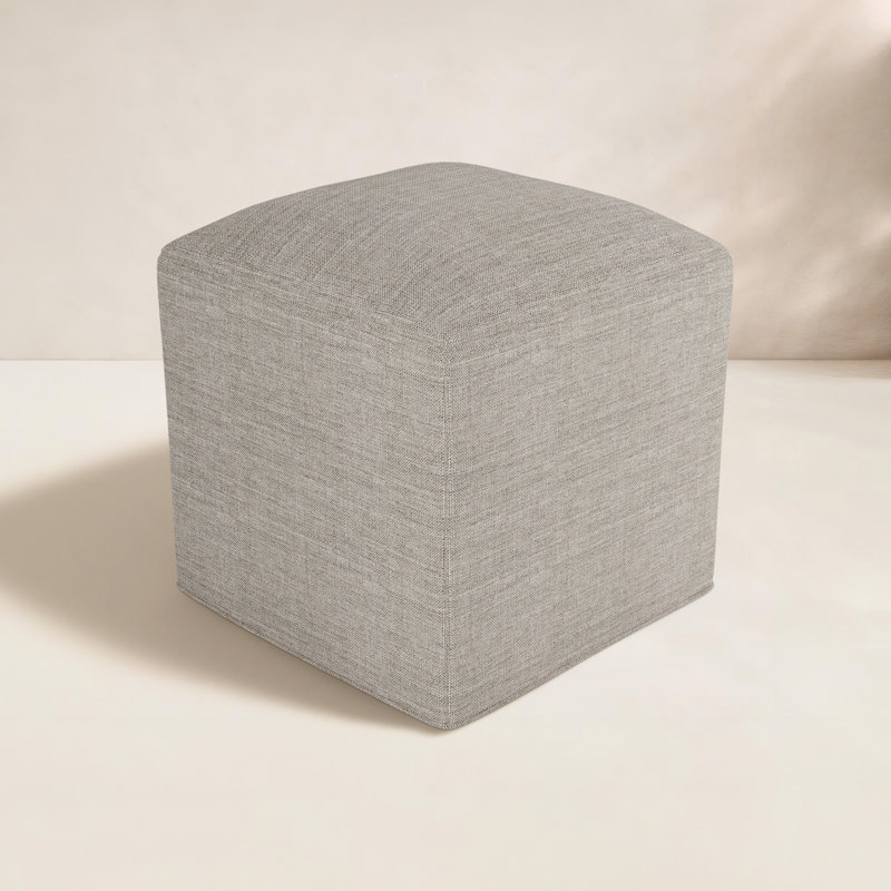 Praia Sunbrella Outdoor Upholstered Cube Ottoman, Cast Silver Sunbrella®