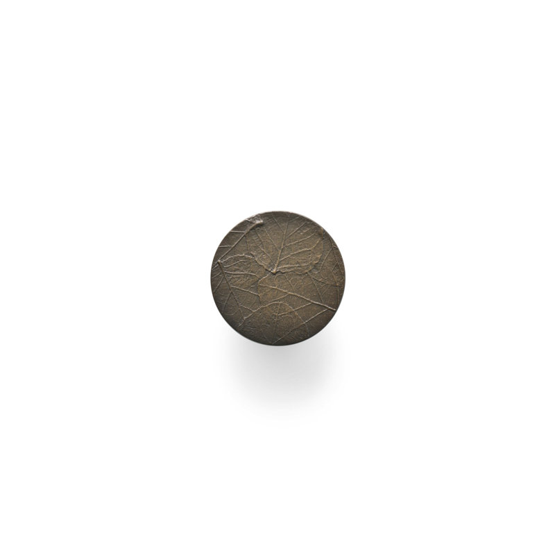 Forest Leaf Round Knob, Oxidized