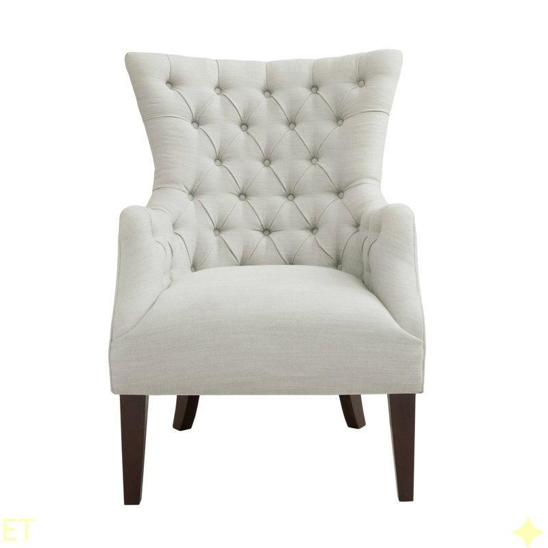 Fauteuil à oreilles capitonné Hannah