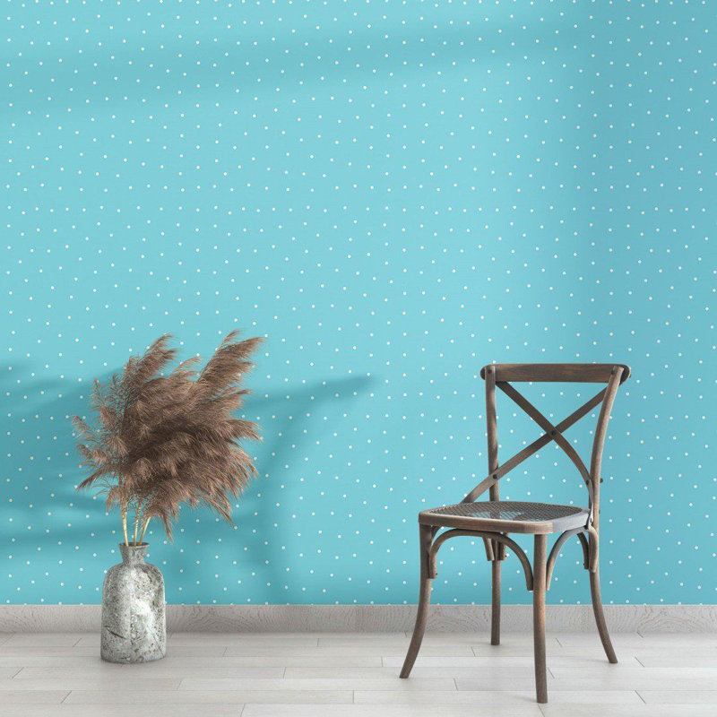 Rouleau de papier peint adhésif Aymelia, Bleu, L 126 po x l 24 po