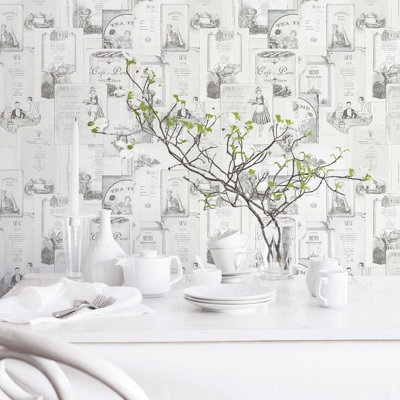 Rouleau de papier peint L 32,8 pi x l 21 po Old Menus de Kitchen Recipes