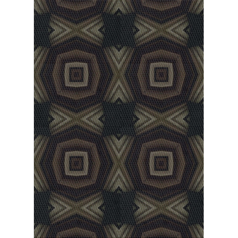 Tapis brun/gris à motifs Vranduk, Rectangle 4 pi x 6 pi