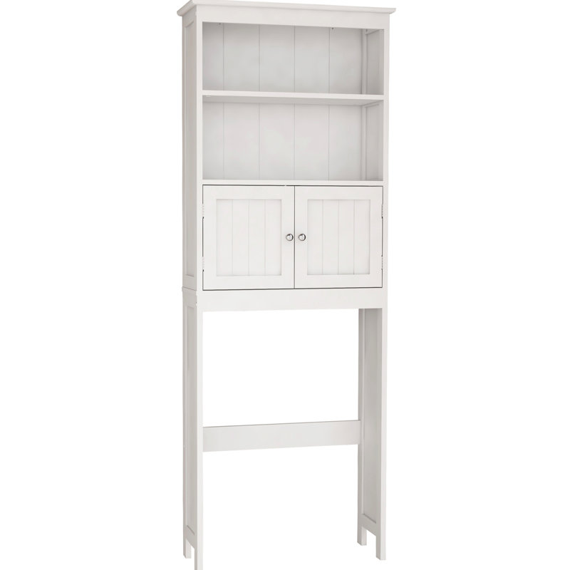 Étagère de salle de bain blanche avec rangement pour salle de bain avec armoire à 2 portes