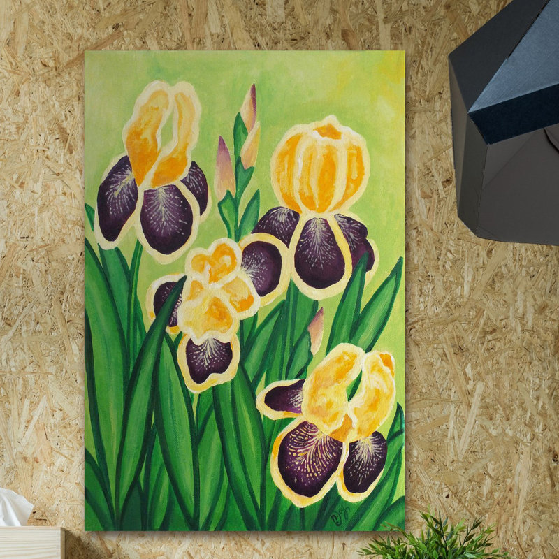 «Irises», reproduction sur toile tendue, H 36 po x l 24 po