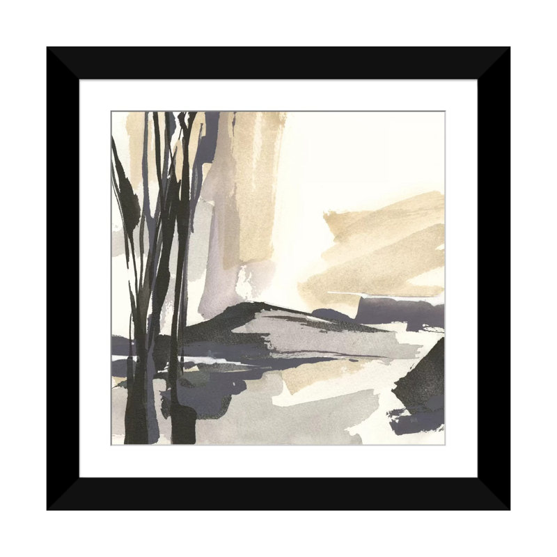 « placid iv », impression sur toile, H 16 po x l 16 po x P 1 po, Papier d'art encadré noir, Blanc