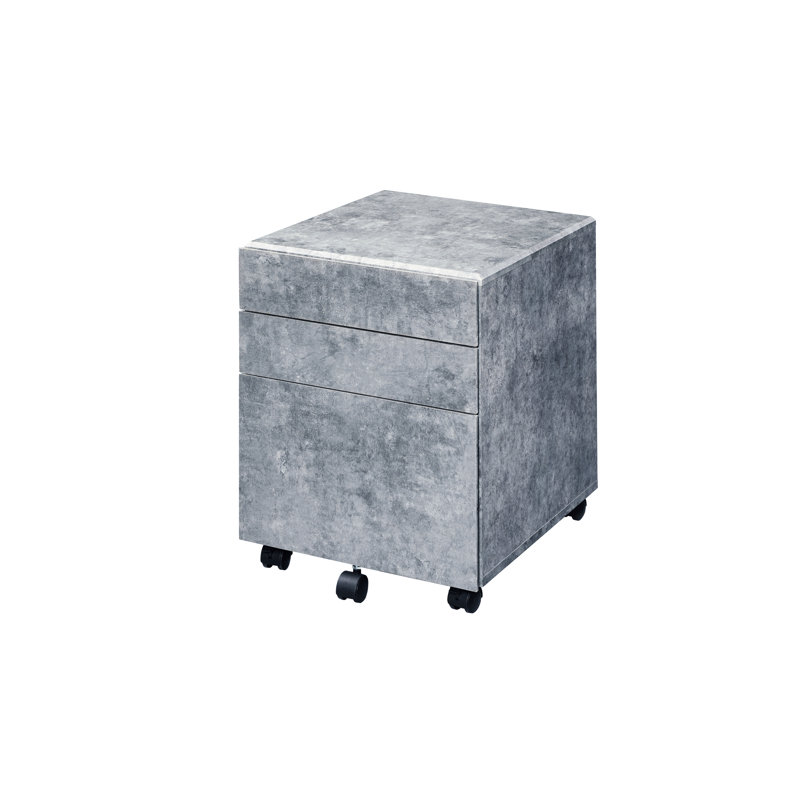 Classeur à 3 compartiments gris avec faux compartiments
