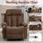 Recliner Chair with Vibration Massage and Heat, 360° Swivel Rocking Chair for Adults, Ergonomic Lounge Chair with Rocking Function and Side Pocket, Cup Holders, Brown-271861386