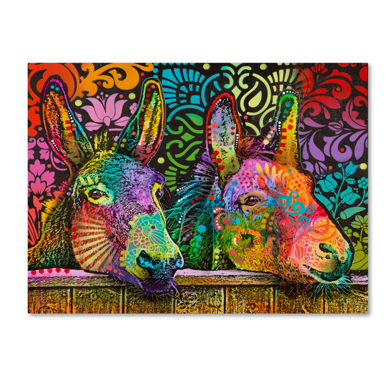 « donkeys », reproduction d’impression sur toile tendue, H 35 po x l 47 po