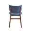 Chaise d'appoint rembourrée bleue et noyer (ensemble de 2)