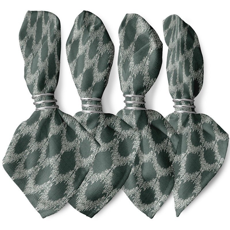Lassiter Polyester Geometric Square Napkin, Green