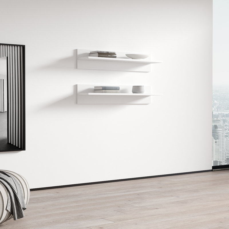 Balroop 2 Piece Floating Shelf, White