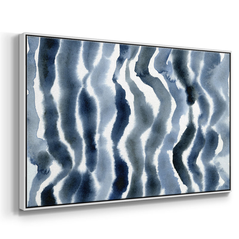 Vraie vague bleue II, H 27 po x l 41 po x P 2 po, Blanc