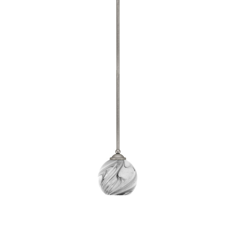 Mini-luminaire suspendu suspendu Zilo au fini graphite avec verre de 5,75 po, Graphite