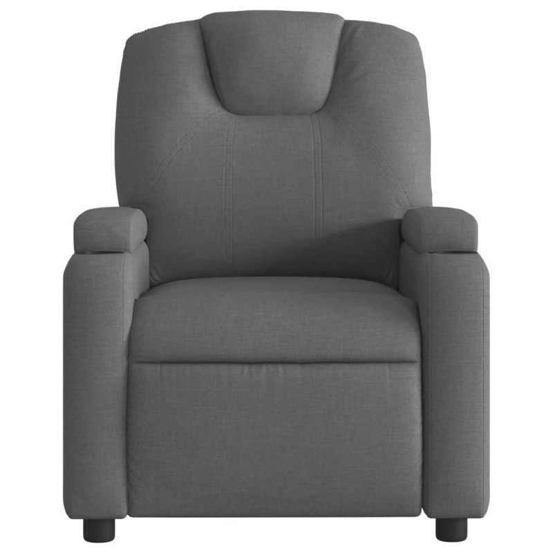 vidaXL Recliner Chair, Adjustable Backrest/ Footrest, Dark Gray Polyester, Power