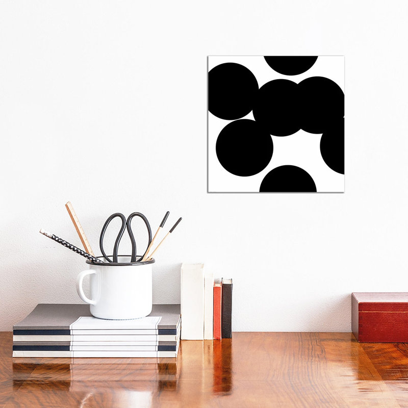 Black Circles by Art Mirano - Wrapped Canvas Print, 30.48cm H x 30.48cm W x 1.905cm W
